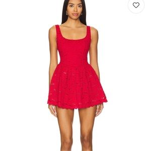NWT Show Me Your MuMu Red Lace Dress